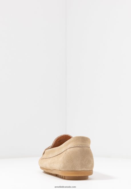 Anna Field Women Leather Moccasins Beige H42J4Z1859