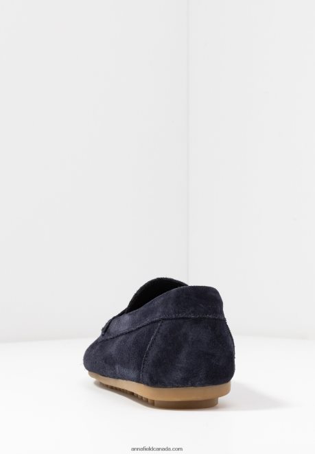 Anna Field Women Leather Moccasins Blue H42J4Z1860