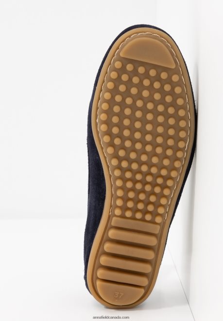 Anna Field Women Leather Moccasins Blue H42J4Z1860