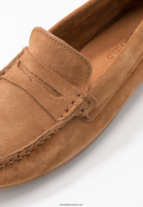 Anna Field Women Leather Moccasins Cognac H42J4Z1858