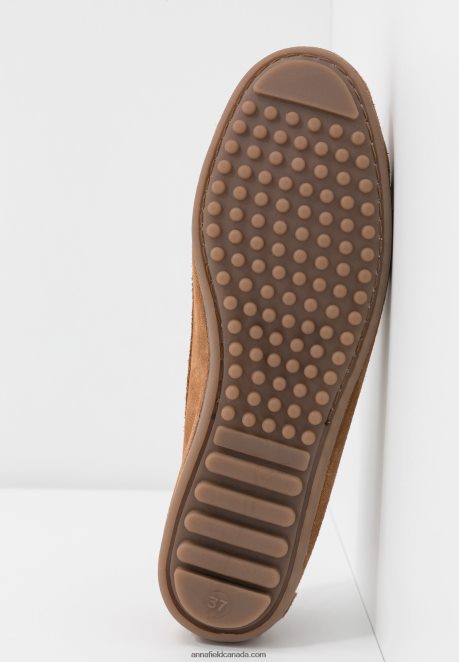 Anna Field Women Leather Moccasins Cognac H42J4Z1858