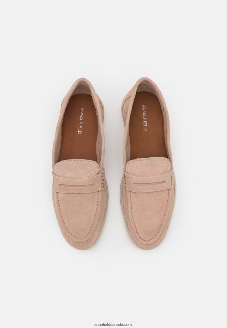Anna Field Women Leather Slip-Ons Beige H42J4Z1779