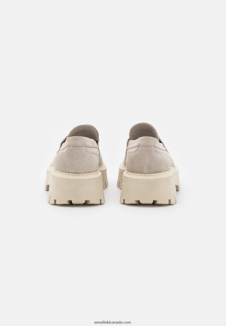 Anna Field Women Leather Slip-Ons Beige H42J4Z1808