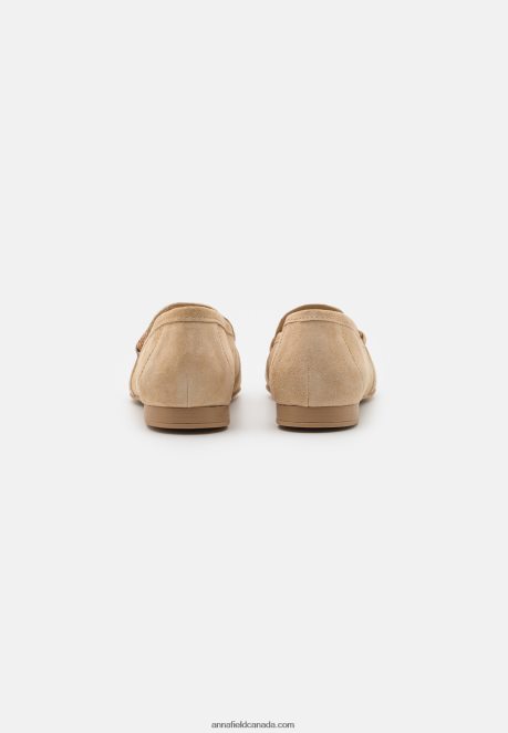Anna Field Women Leather Slip-Ons Beige H42J4Z1810