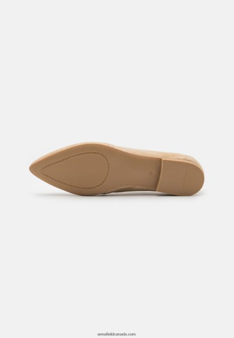 Anna Field Women Leather Slip-Ons Beige H42J4Z1810