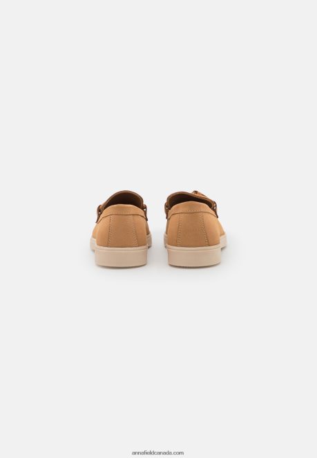Anna Field Women Leather Slip-Ons Beige H42J4Z1814