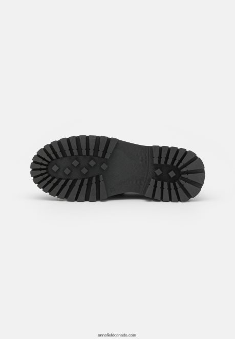 Anna Field Women Leather Slip-Ons Black H42J4Z1791