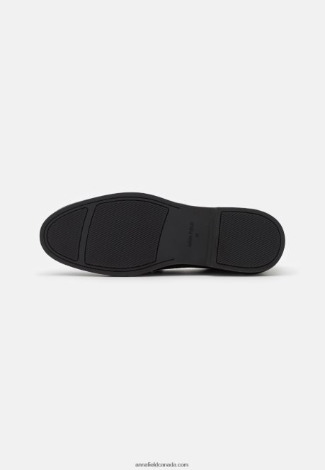 Anna Field Women Leather Slip-Ons Black H42J4Z1794