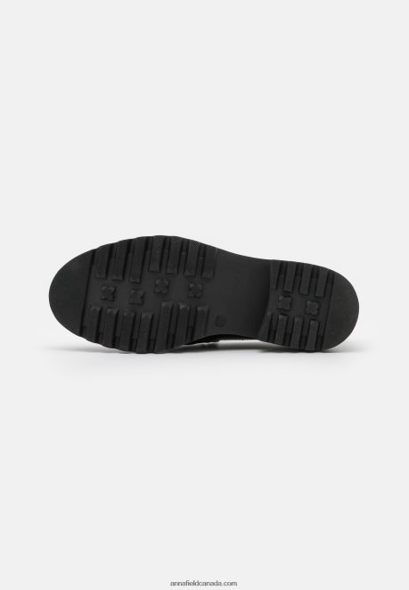 Anna Field Women Leather Slip-Ons Black H42J4Z1817