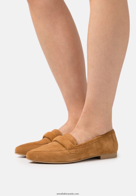 Anna Field Women Leather Slip-Ons Cognac H42J4Z1819