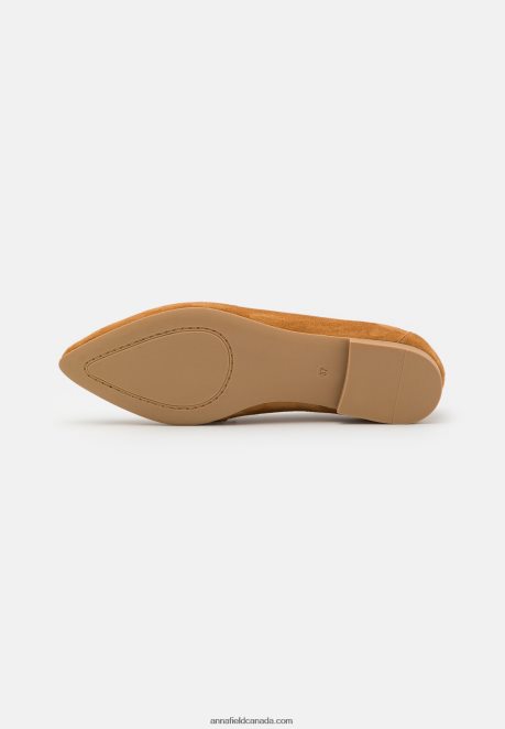 Anna Field Women Leather Slip-Ons Cognac H42J4Z1819