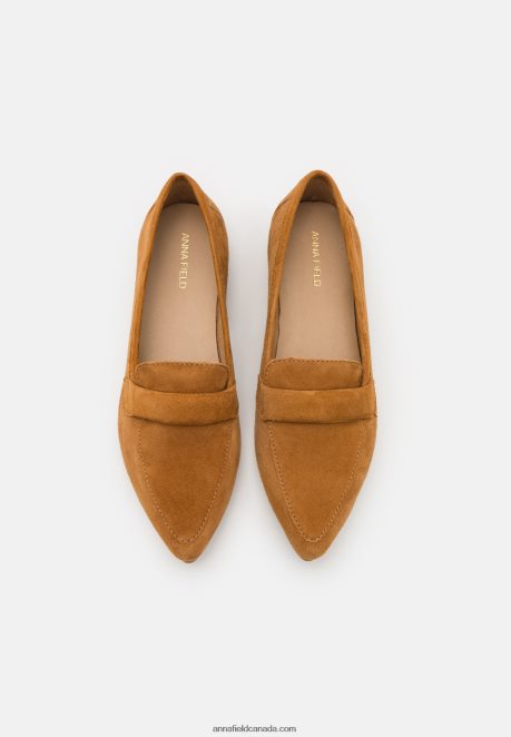 Anna Field Women Leather Slip-Ons Cognac H42J4Z1819
