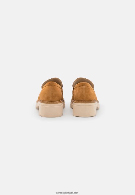 Anna Field Women Leather Slip-Ons Cognac H42J4Z1822