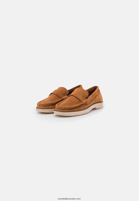 Anna Field Women Leather Slip-Ons Cognac H42J4Z1825