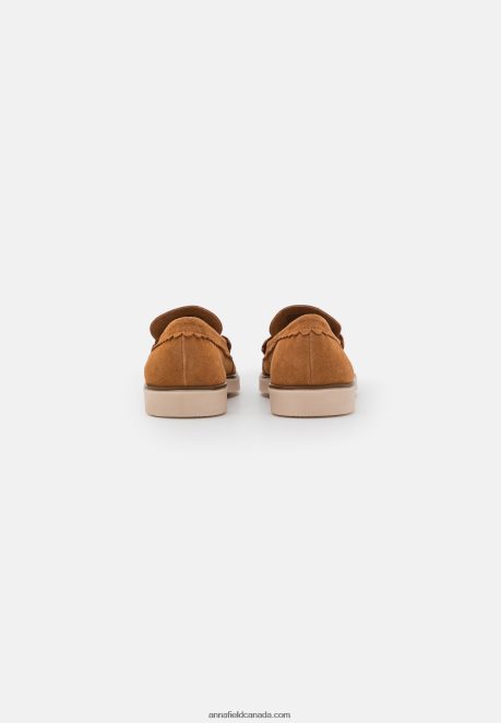 Anna Field Women Leather Slip-Ons Cognac H42J4Z1825