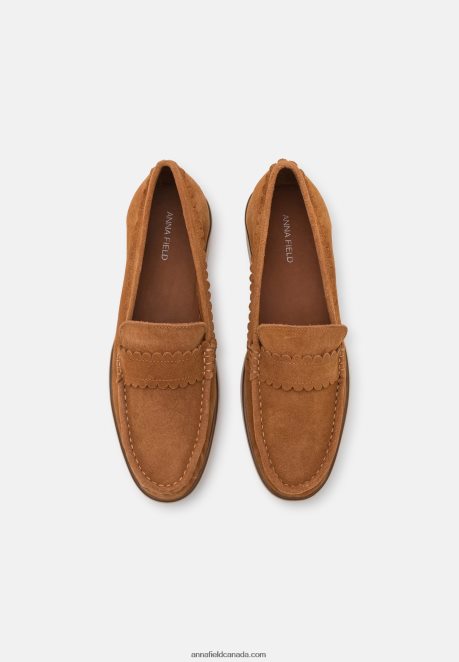 Anna Field Women Leather Slip-Ons Cognac H42J4Z1825