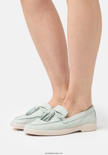 Anna Field Women Leather Slip-Ons Mint H42J4Z1818