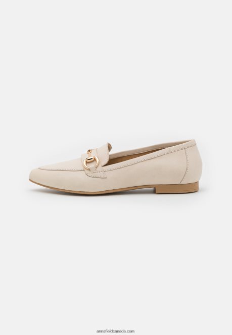 Anna Field Women Leather Slip-Ons Off White H42J4Z1823