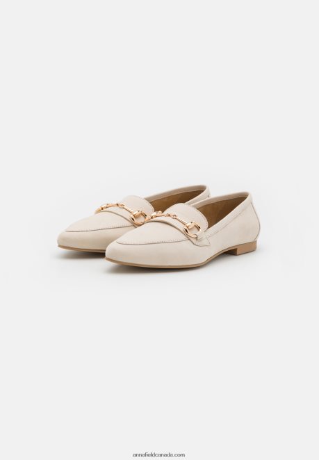 Anna Field Women Leather Slip-Ons Off White H42J4Z1823