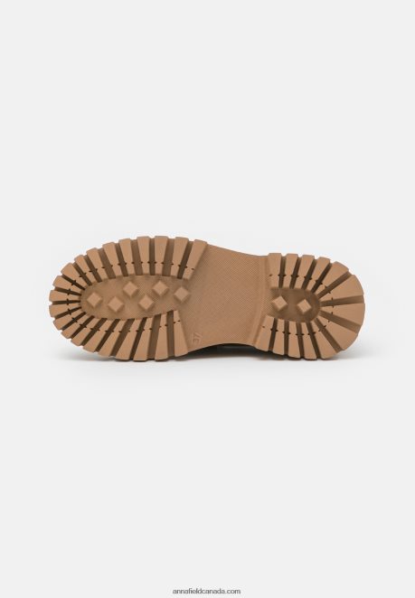 Anna Field Women Leather Slip-Ons Taupe H42J4Z1783
