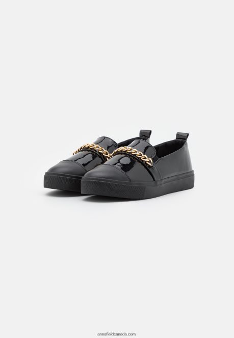 Anna Field Women Slip-Ons Black H42J4Z1786