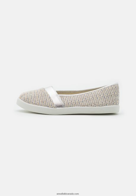 Anna Field Women Slip-Ons Silver H42J4Z1826