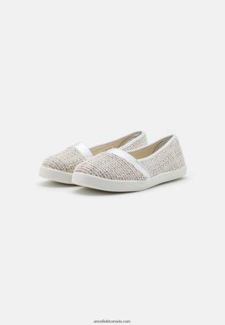 Anna Field Women Slip-Ons Silver H42J4Z1826