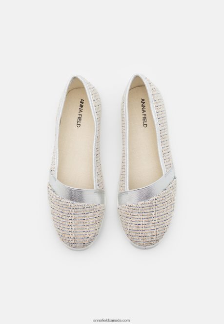 Anna Field Women Slip-Ons Silver H42J4Z1826