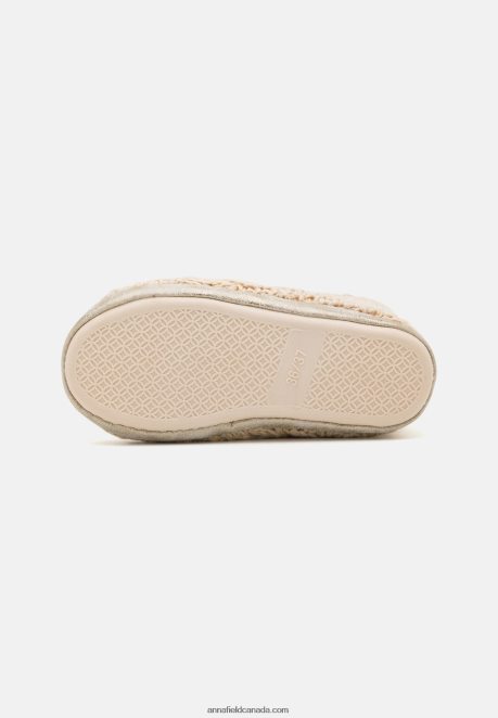 Anna Field Women Gold-Metallic Thread Slippers Gold-Coloured H42J4Z2277