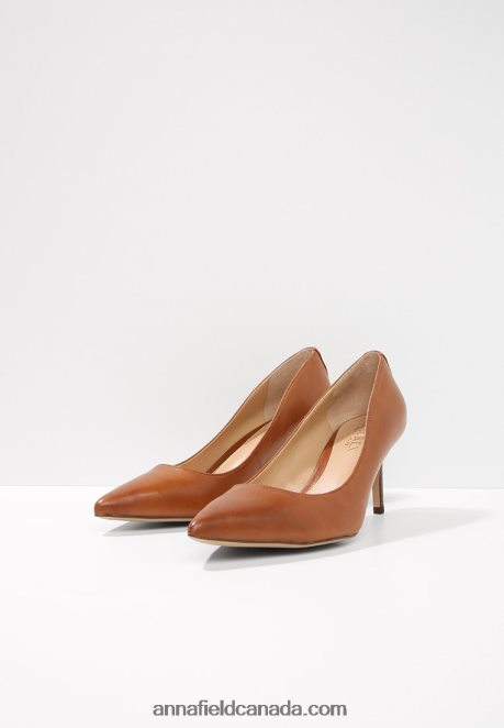 Anna Field Women Lanette Leather Pump Classic Heels Deep Saddle Tan H42J4Z1732