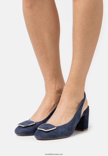 Anna Field Women Leather Classic Heels Dark Blue H42J4Z1618