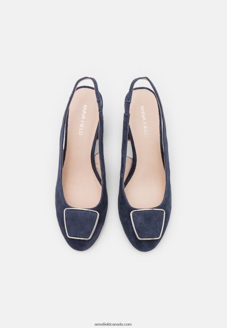 Anna Field Women Leather Classic Heels Dark Blue H42J4Z1618