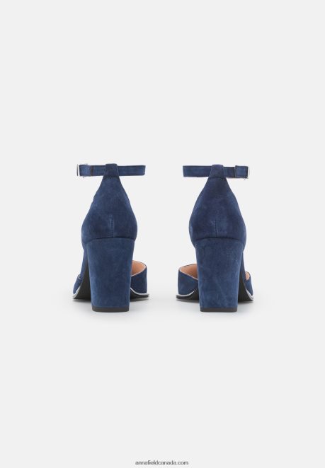 Anna Field Women Leather Classic Heels Dark Blue H42J4Z1633