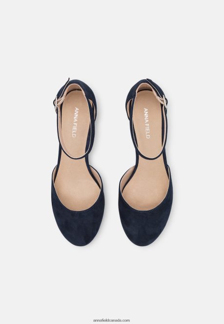 Anna Field Women Leather Classic Heels Dark Blue H42J4Z1655