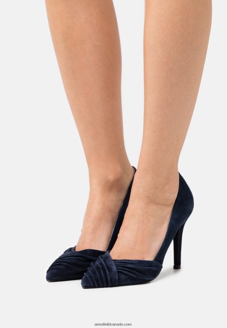 Anna Field Women Leather Classic Heels Dark Blue H42J4Z1665