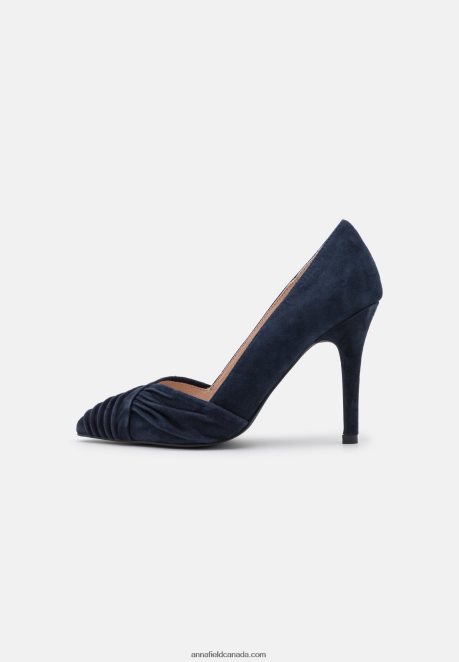 Anna Field Women Leather Classic Heels Dark Blue H42J4Z1665