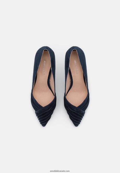 Anna Field Women Leather Classic Heels Dark Blue H42J4Z1665