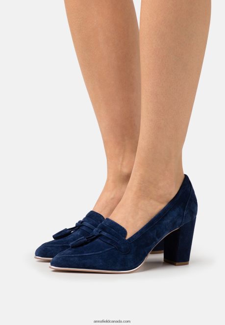Anna Field Women Leather Classic Heels Dark Blue H42J4Z1667