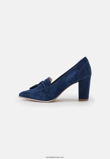 Anna Field Women Leather Classic Heels Dark Blue H42J4Z1667