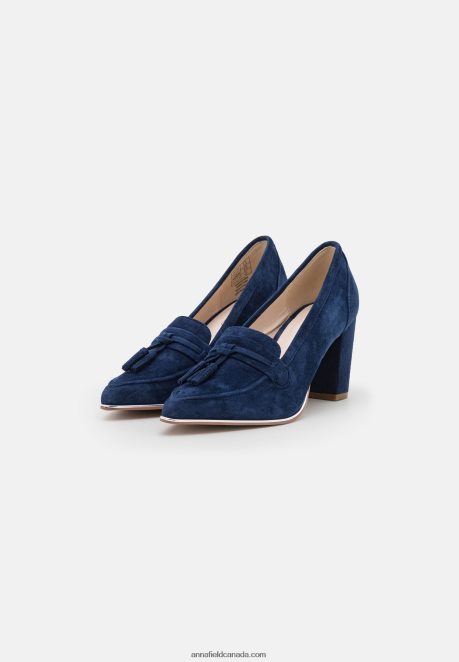 Anna Field Women Leather Classic Heels Dark Blue H42J4Z1667