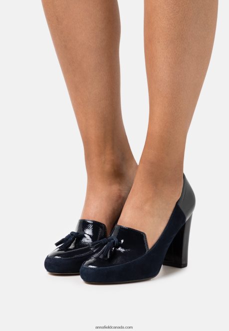 Anna Field Women Leather Classic Heels Dark Blue H42J4Z1672
