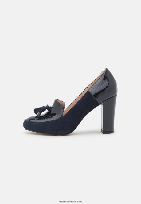 Anna Field Women Leather Classic Heels Dark Blue H42J4Z1672