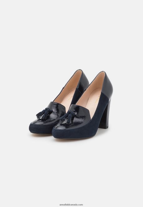 Anna Field Women Leather Classic Heels Dark Blue H42J4Z1672