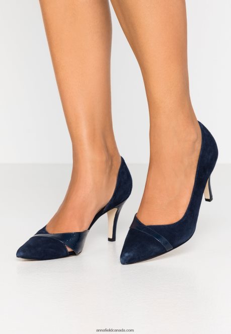 Anna Field Women Leather Classic Heels Dark Blue H42J4Z1755