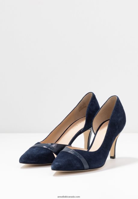 Anna Field Women Leather Classic Heels Dark Blue H42J4Z1755