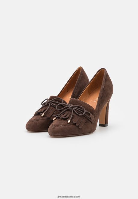 Anna Field Women Leather Classic Heels Dark Brown H42J4Z1681