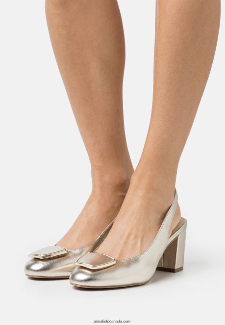 Anna Field Women Leather Classic Heels Gold H42J4Z1630