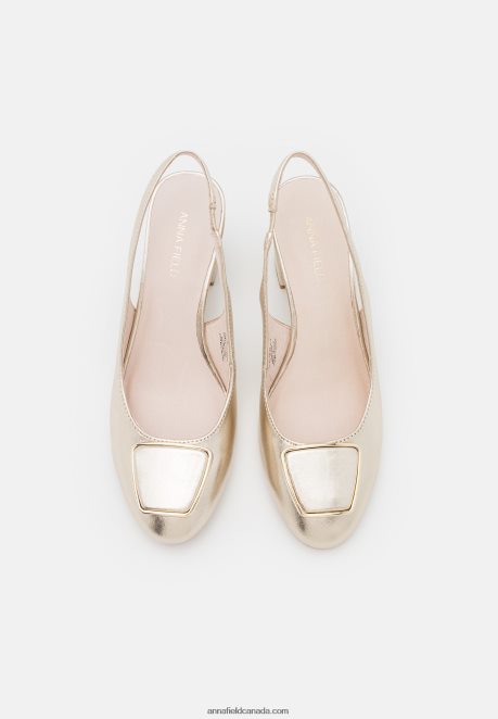 Anna Field Women Leather Classic Heels Gold H42J4Z1630