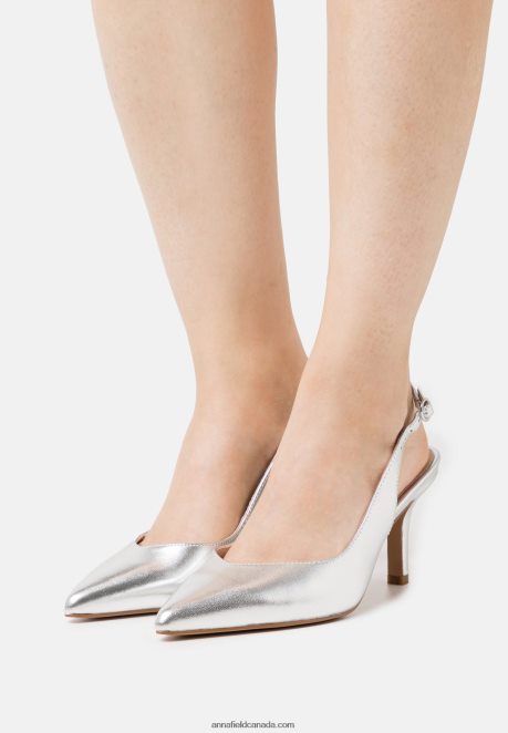 Anna Field Women Leather Classic Heels Silver H42J4Z1637