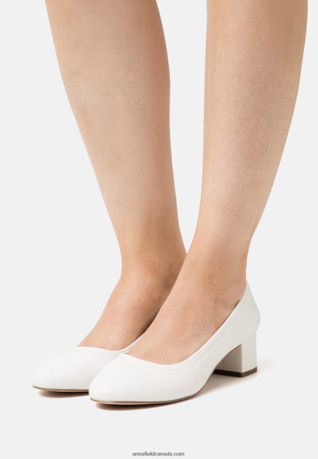 Anna Field Women Leather Comfort Classic Heels White H42J4Z1651